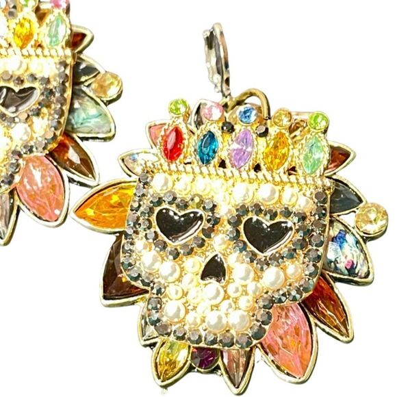 HANDCRAFTED Artisan Sparkly Call the Witch Doctor Earrings - Picture 4 of 6